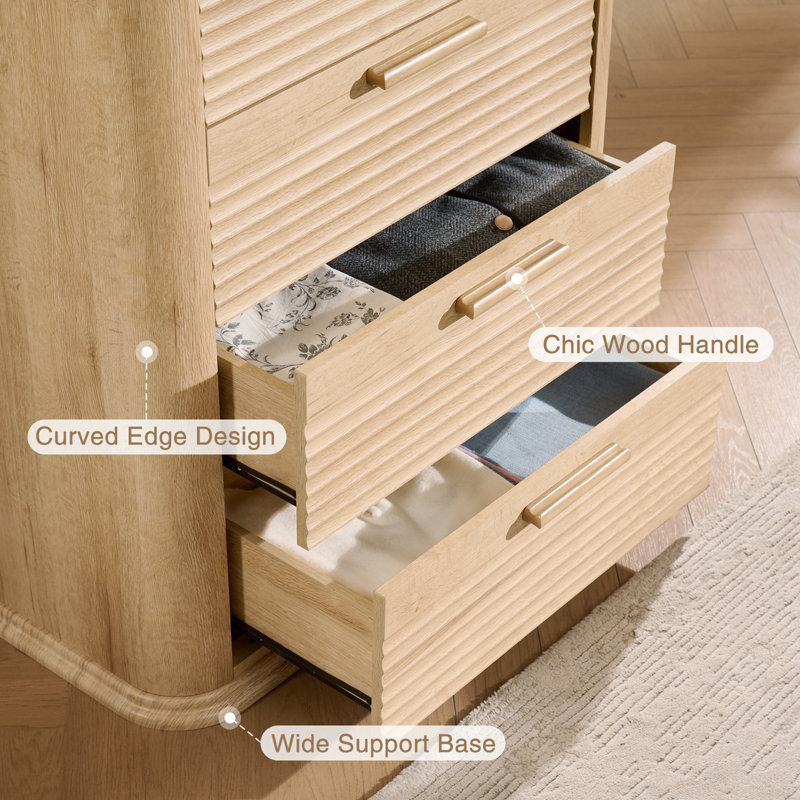 Accent chests with 5 drawers, Natural