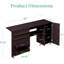 Grande table de couture pliante, station de travail portable polyvalente et bureau d'appoint avec conception compacte, roulettes, tablettes de rangement, 2 plateaux de rangement, portes magnétiques - brun