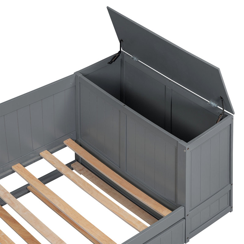 Lit de jour avec couchette moderne Amisaday, Gris