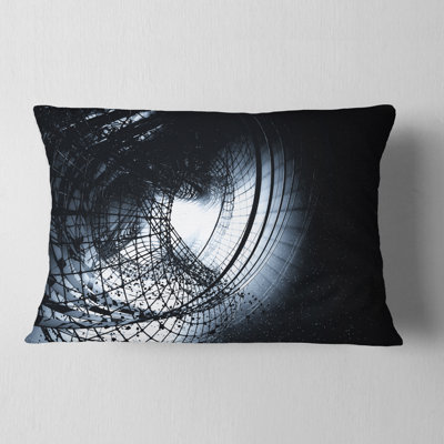 3D Abstract Art Black Spiral - Abstract Printed Pillow