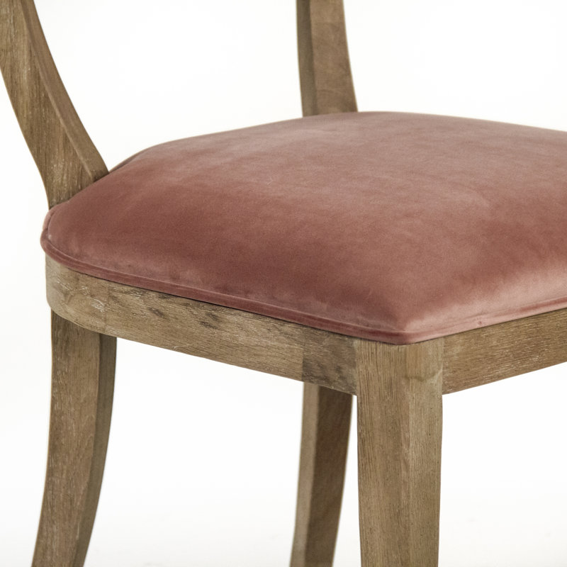 Chaise d'appoint rembourrée en velours Gambrell, Velours rose