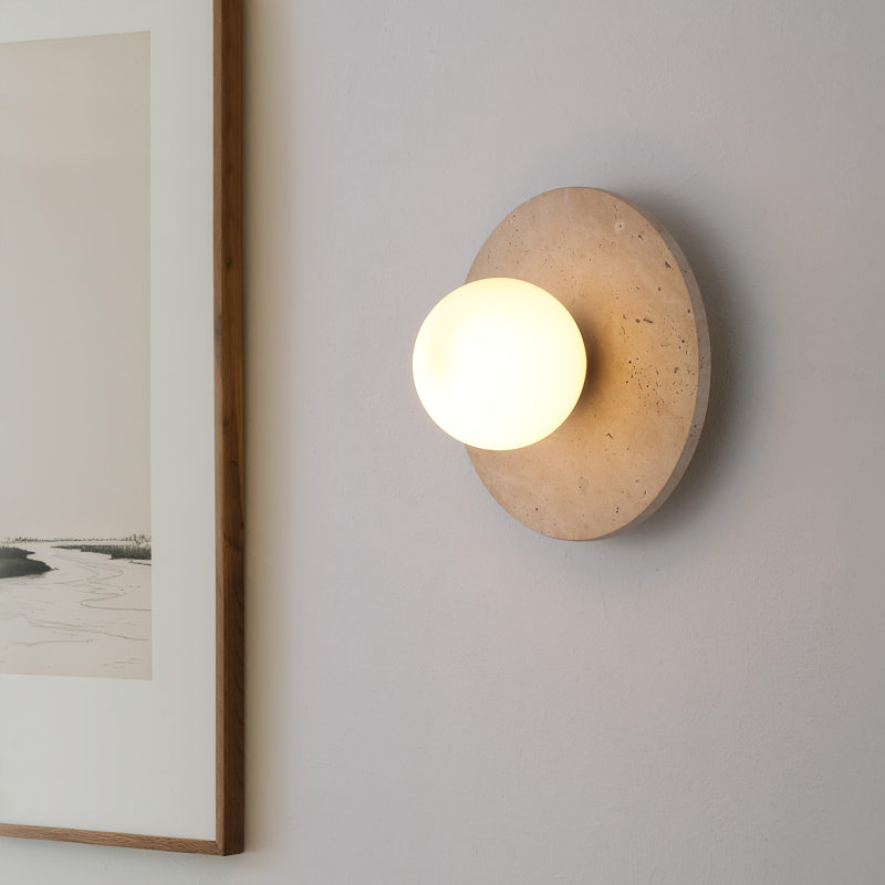 Applique murale moderne en travertin 1 lumière DEL 9,75 po Tivoli