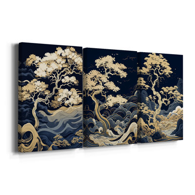 Lanscape Study Series XLI - Ensemble de 3 toiles tendues avec châssis - Prêt à être accroché