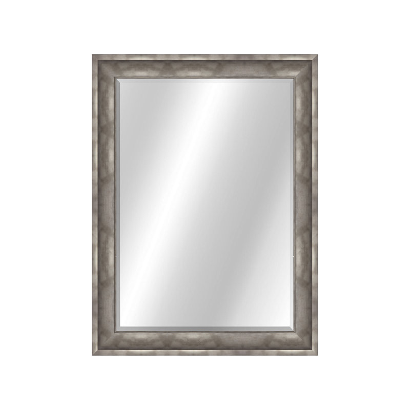 Sterling Rectangle Beveled Wall Mirror, Pewter, 44.75" x 34.75"