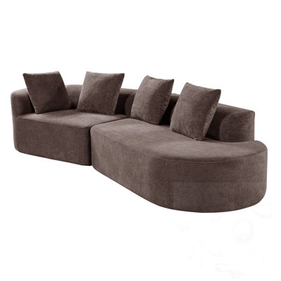 Curved Modular Sectional Sofa With Pillows