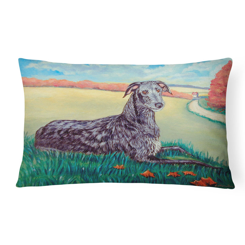 Scottish Deerhound Outdoor Reversible Throw Pillow
