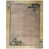 Antique Art Deco Room Size Wool Lavender Rug