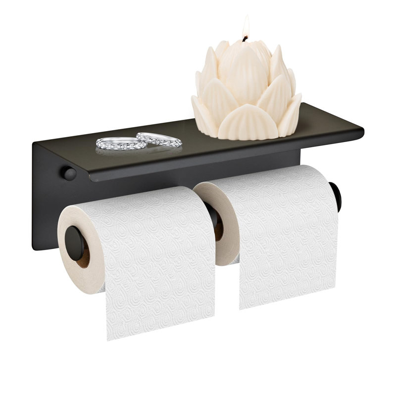 Wall Mounted Toilet Paper Holder, Matte Black