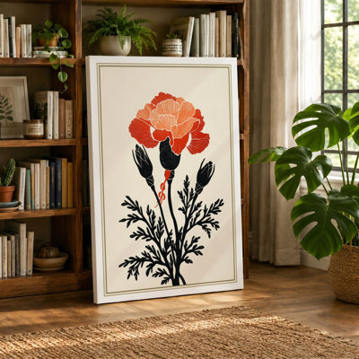 Carnation Study Botanical - Wrapped Canvas
