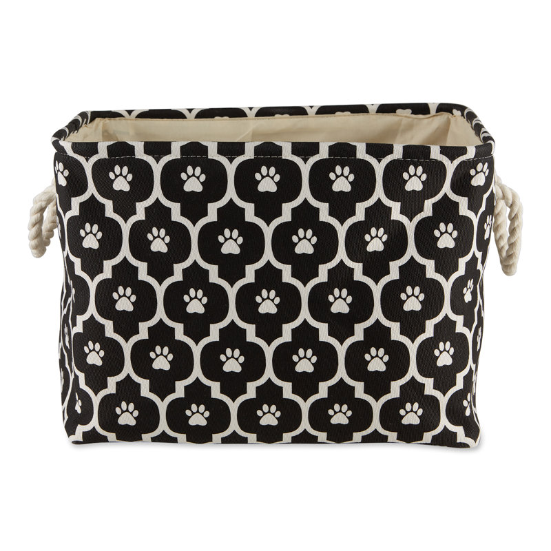 Panier en tissu Lattice Paw, H 12 po x l 16 po x P 10 po, Noir