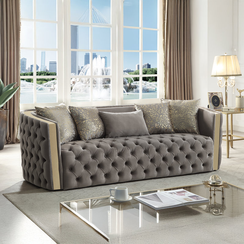 Canapé Doruk, H 30 po x l 92,91 po x P 33,86 po, Gris