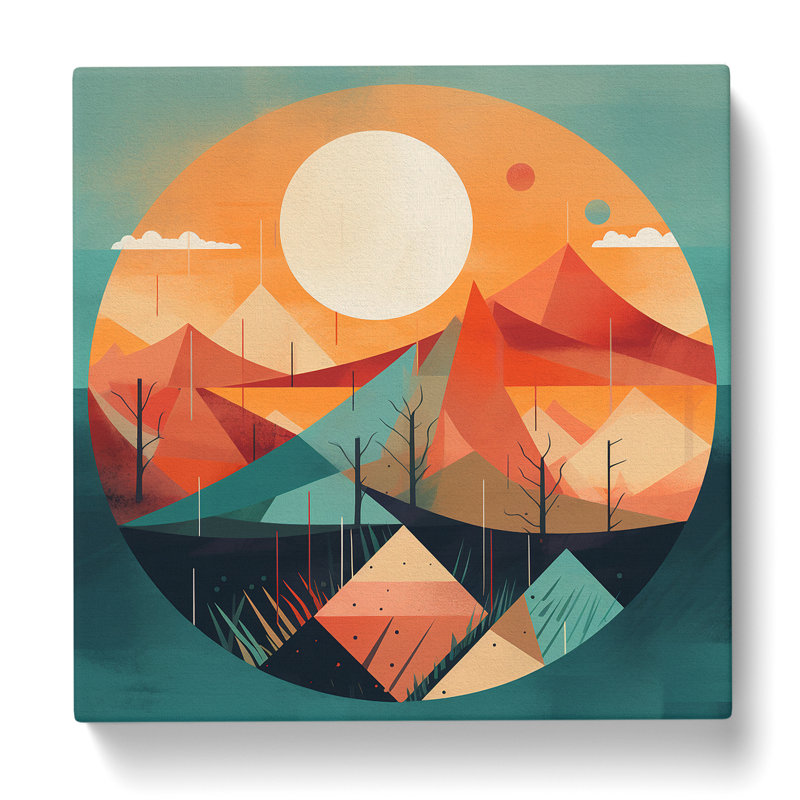 Sunrise Geometric - No Frame Print, 50cm H x 50cm W x 3cm D