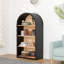 Bibliothèque 43 pouces de haut 4 pouces, rangement, design élégant, basculement, tablette décorative polyvalente, hauteur, espace de rangement, apparence élégante, fabrication robuste,