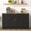 Buffet de rangement multifonctionnel, table de salle à manger extensible, tablettes réglables, support coulissant à 3 niveaux, rangement pour îlot de cuisine, salle à manger, salon-307471137