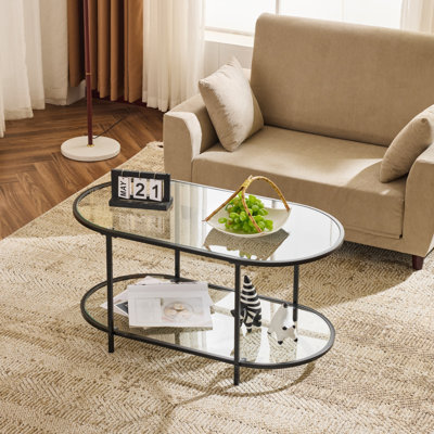 Oval Glass Coffee Table