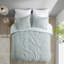 Ensemble de literie en coton 3 pièces pour grand lit - rayures brodées et encre de qualité + édredon ivy double / grand avec texture respirante-126060578