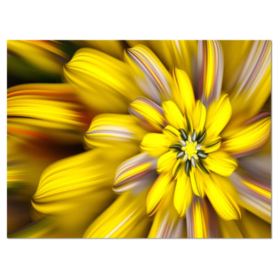 «Massive Yellow Fractal Flower», impression sur toile tendue