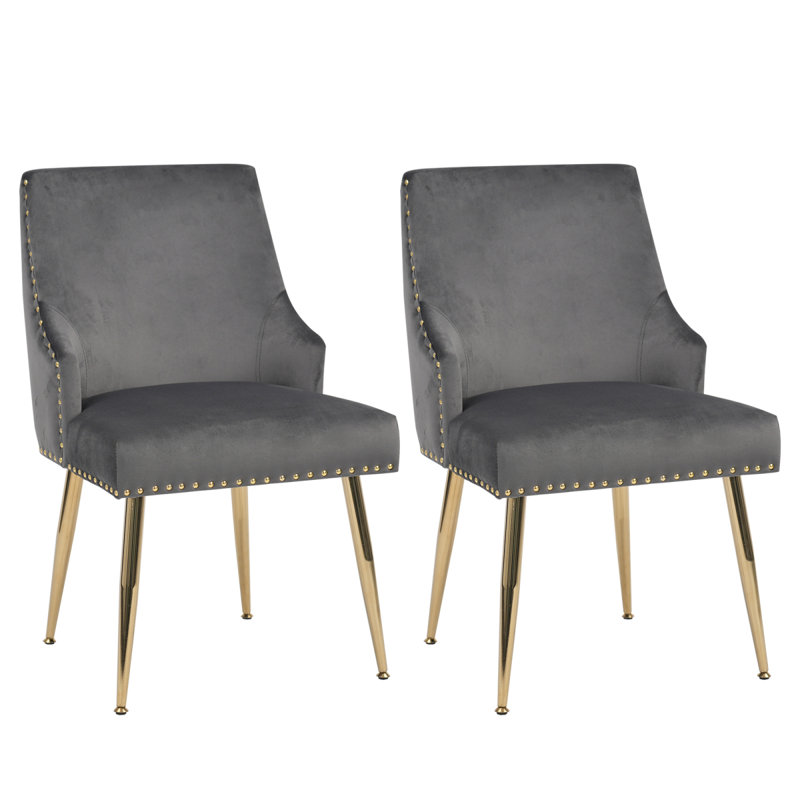 Ensemble de 2 chaises d'appoint Hengming, Gris