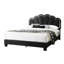 Lit double contemporain avec tête de lit en laine gris anthracite