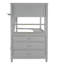 Lit mezzanine simple avec tiroirs - Fabrication en bois massif pour un bureau gris confortable: espace de travail confortable-955481836