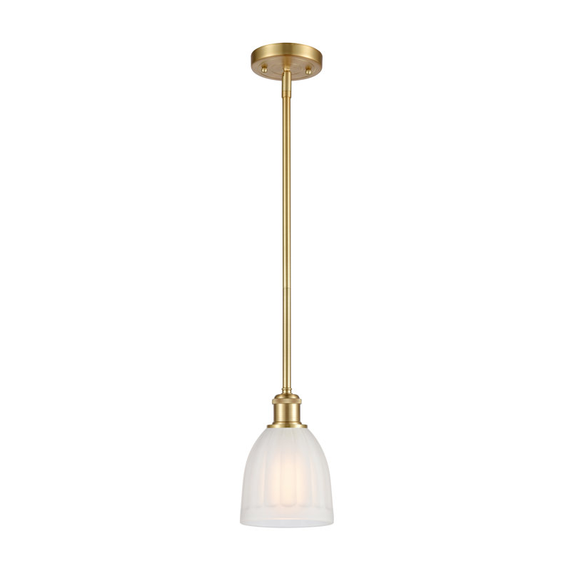 Dunder 1 - Light Single Pendant, No Bulb Included, White, Satin Gold