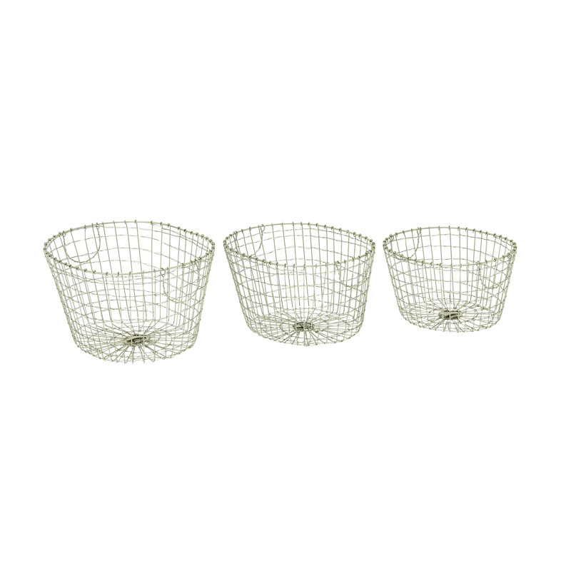 Ensemble de paniers en métal 3 pièces, Argent