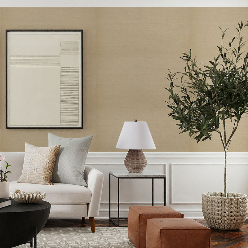 Papier peint sisal monochromatique Authentic Grasscloth, Naturel