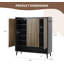 Grande armoire à chaussures noire et brun noisette avec 3 portes et tablettes réglables, organisateur pour couloir ou entrée-1404876195
