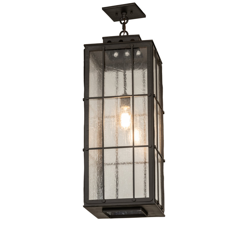 Bronze Oil-Rubbed 1-Light LED Pendant with Clear Seeded Glass