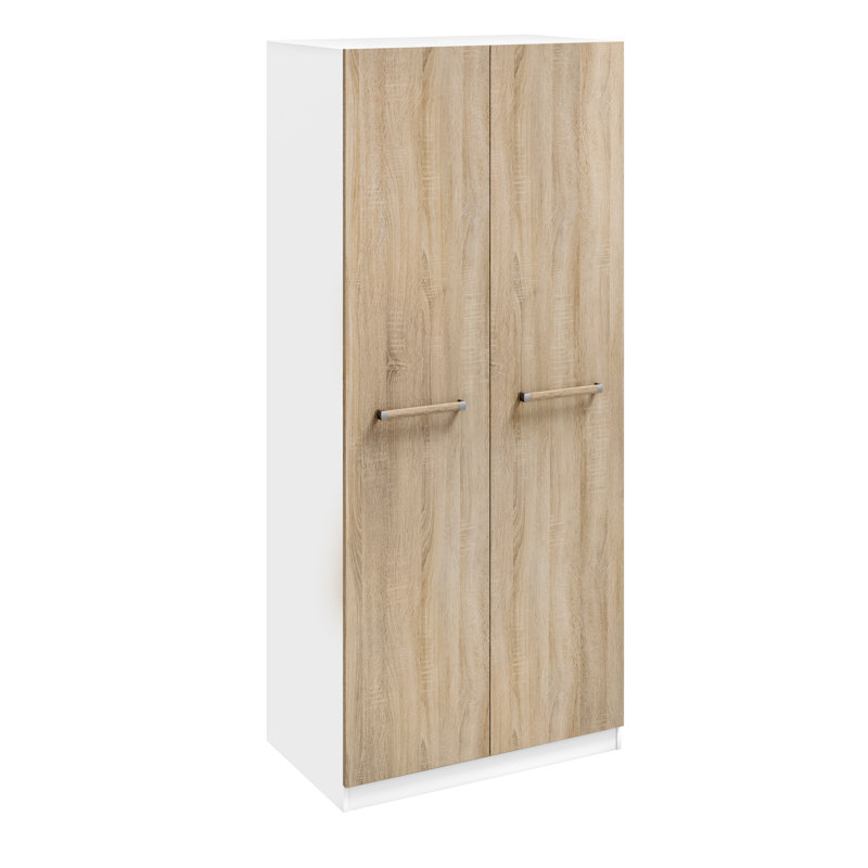 Gillian 2 Door Manufactured Wood Wardrobe, Oak/White