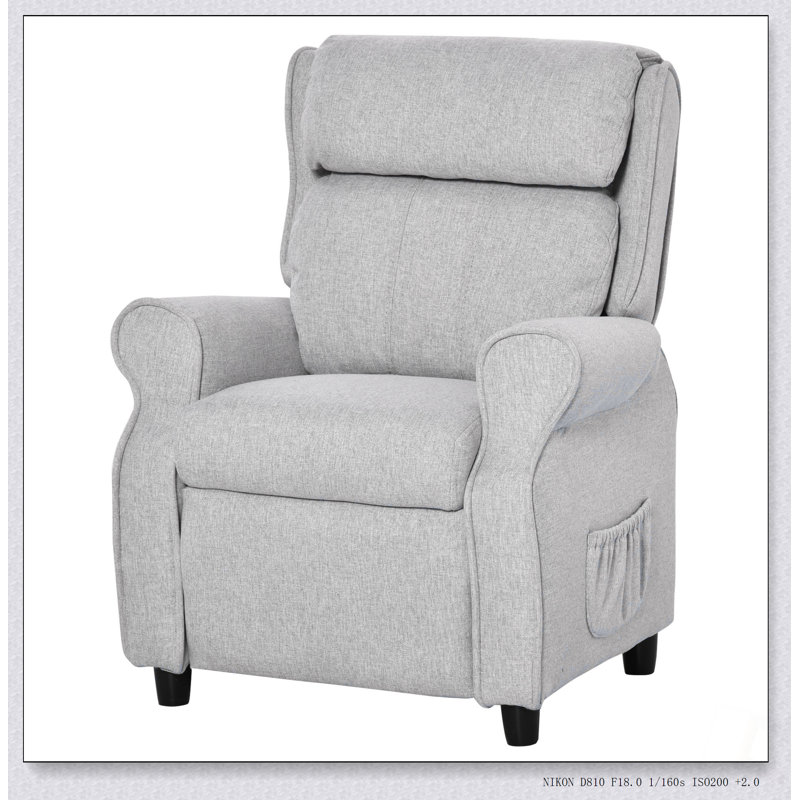 Qaba Kids Recliner Chair With Adjustable Angle, Footrest, And Side Pockets For Comfortable Seating And Storage, Suitable For 3-5 Year Olds