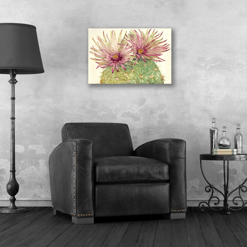 «Cactus Blossoms I» par Tim O'Toole, art mural en verre acrylique, H 16 po x l 24 po x P 0,2 po