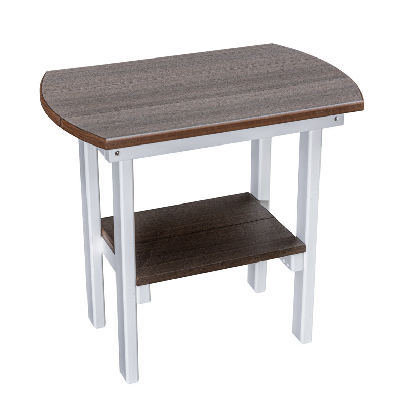  Table de bout ovale Model, Blanc, Brun