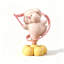 Produit de décoration électrique en résine pour bébé cochon de style crémeux-513040777