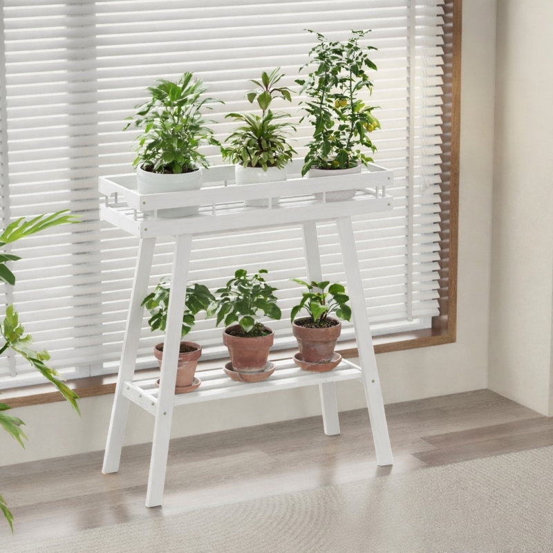 Support de table en bambou d'intérieur, Blanc