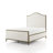 Lalia Modern Upholstered Hammered Metal Camelback Bed-124257343-124653005