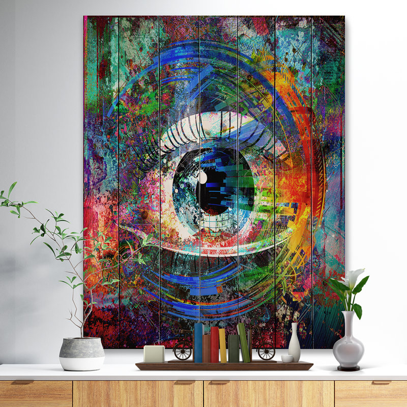 " Magic Eye Over Abstract Design ", 60" H x 28" W x 1.5" D, 20" H x 12" W x 1" D
