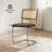 Brown Rattan Dining Chairs Set of 4,Wooden Mid-Century Modern Kitchen Chairs, Mesh Back Cane Dining Room Chairs, Cesca Chair with Metal Chrome Legs-1228193020-1228193021