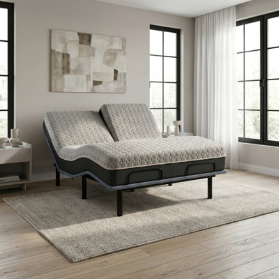 Split Top Queen 12 Inch, Copper Memory Foam, Cooling Fabric, Independent Head Elevation, Coil System Inch Mattress For Queen, , Relief, Cover, Modern Bedroom Theme
