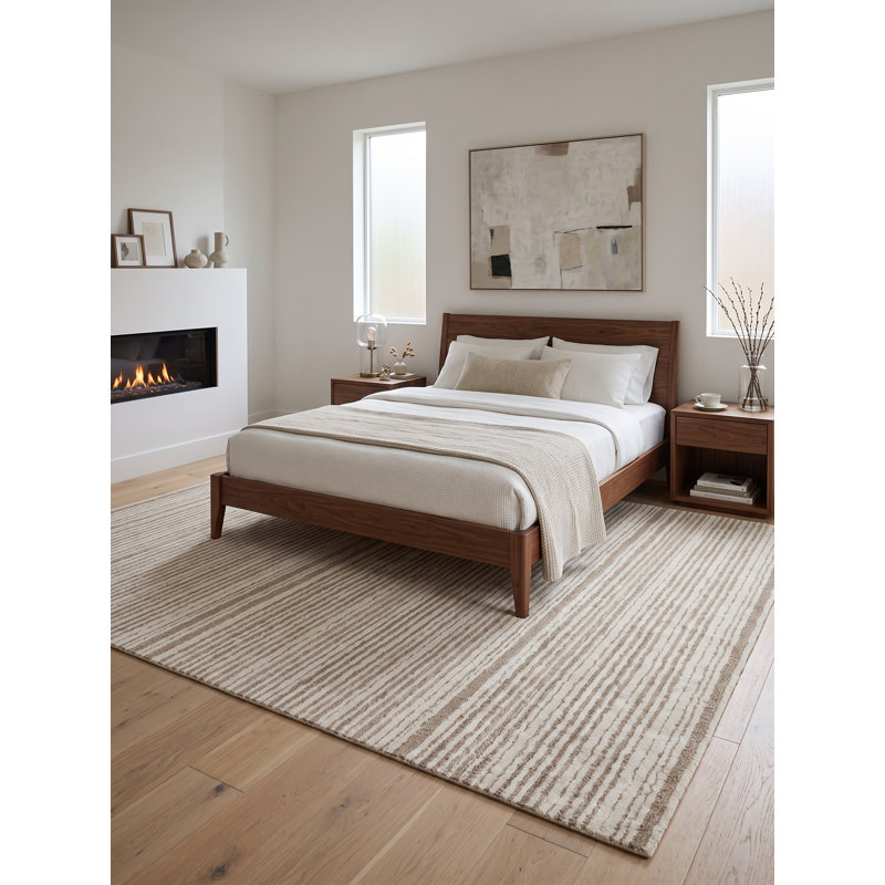 Akash Rectangle Area Rug in Beige/Light Brown, Rectangle 8' x 10'