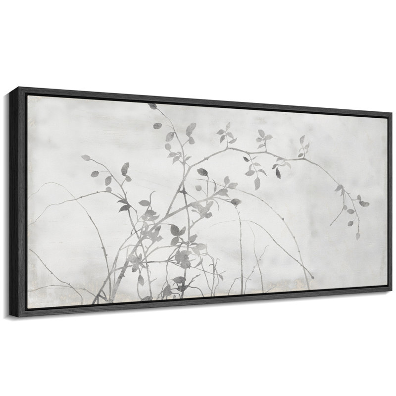 «Elegant Botanical Shadow Silhouettes», reproduction sur toile, H 30 po x l 60 po, Noir, noir, noir, noir
