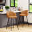 Upholstered Counter Stool With Metal Frame-1673107055
