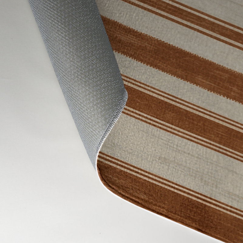 Tapis intérieur / extérieur beige HorizontalStripes, Rectangulaire 3 pi x 5 pi