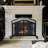 43 Inches 2 Door Iron Fireplace Screen, Mesh Design, Scrollwork, Black