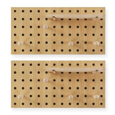 Tablette de rangement en bois avec panneau modulaire en bois avec 2 panneaux perforés