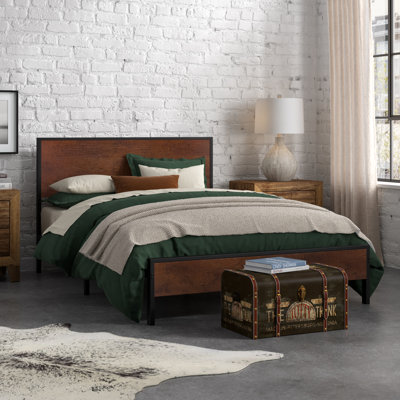 Millbrook Solid Wood board with Metal Frame Bed