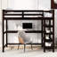 Lit mezzanine simple avec bureau et tablettes de rangement pour les besoins de la chambre à coucher-217809021-217809018