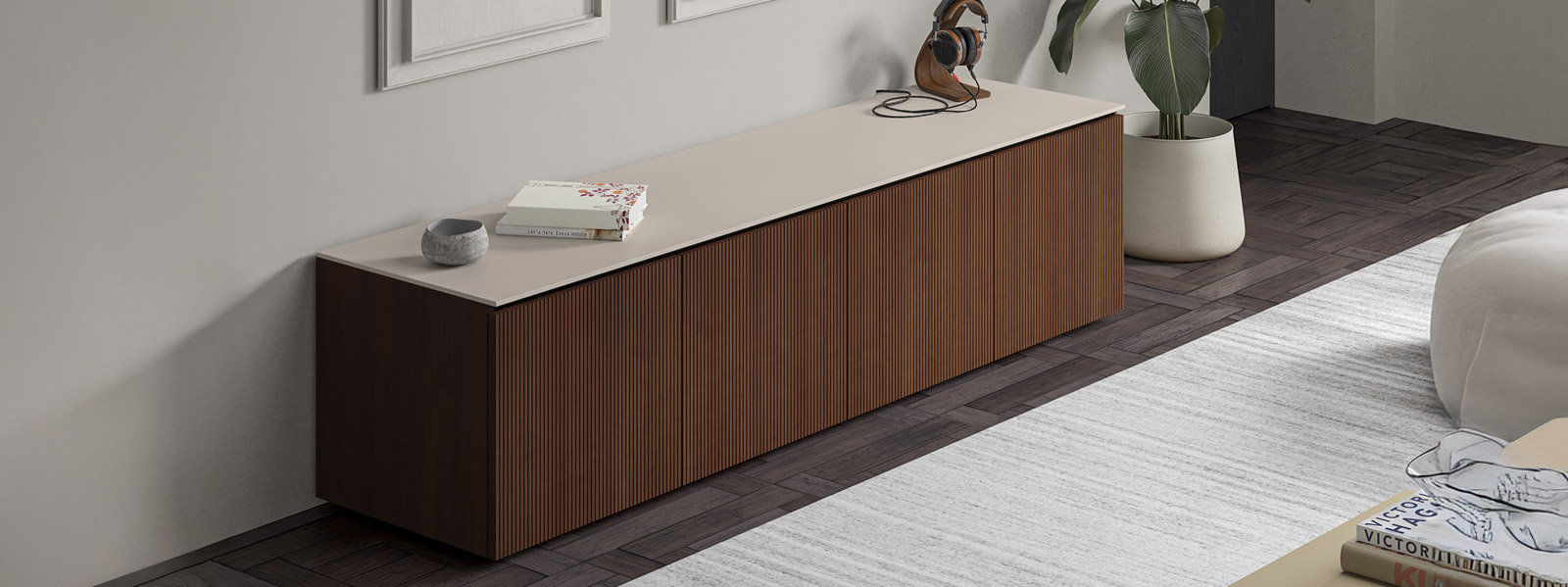 tv console in living room