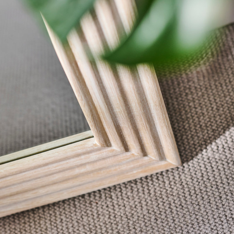 Wooden Mirror, 100x70cm, Whitewash