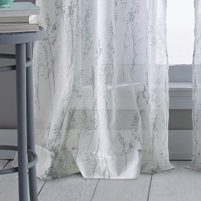 Whisper Sheer Single Curtain Panel, 50" W x 84" L, Linen